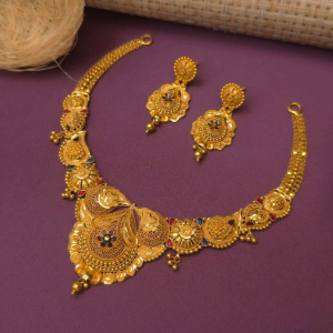 ABHRIK IMITATION Crystal Gold-plated White, Gold Jewel Set