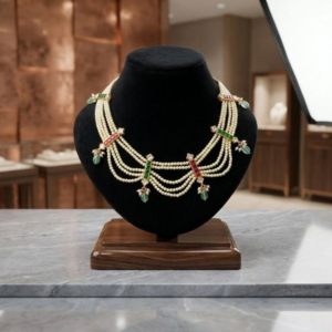 ABHRIK IMITATION Crystal Gold-plated White, Gold Jewel Set